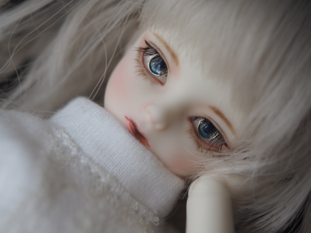 8mm/3.5mm グレー×ライトブルー ジェムタイプ 七宝グラスアイ