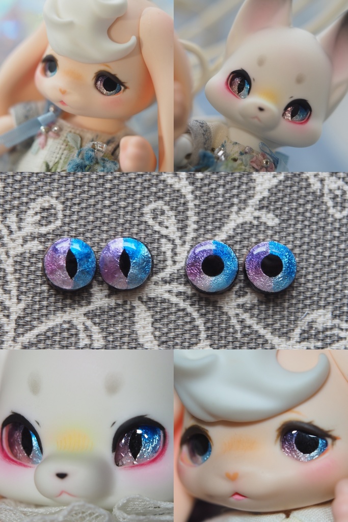 紫陽花刺繍ワンピースセット cocoriangサイズ&8mm七宝グラスアイ ピコP/オビツ11サイズ