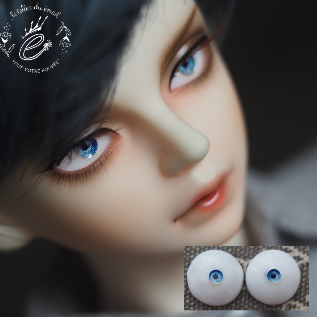 13mm/3.5mm 小虹彩ブルーグラデーションジェムタイプ 七宝グラスアイ