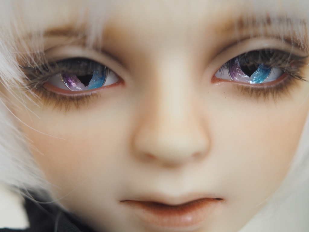 17mm/8mm 紫陽花ハーフカラー猫目 ジェムタイプ 七宝グラスアイ