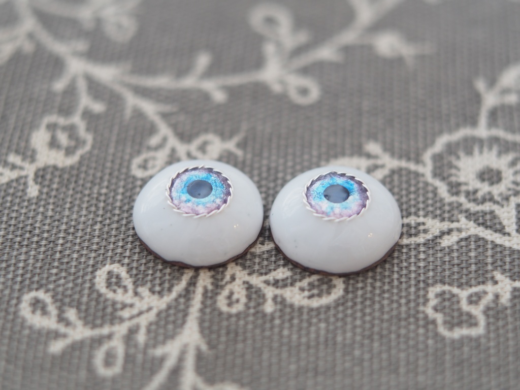 16.5mm/8.5mm 紫陽花ブルー×パープルより線ジェムタイプ 七宝グラスアイ