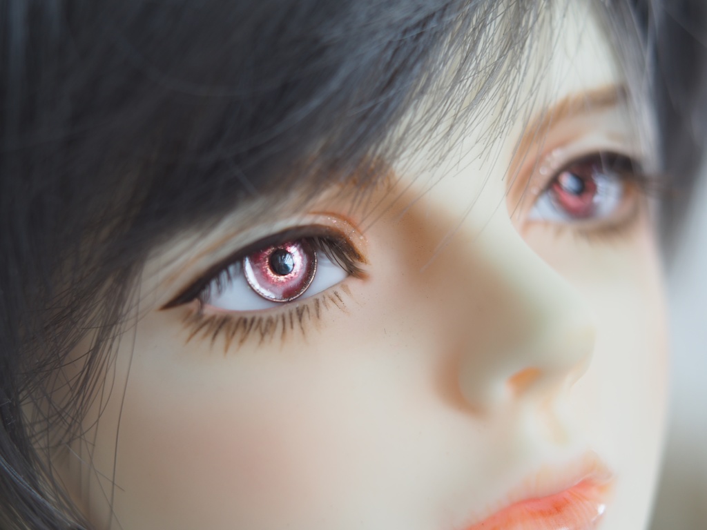 【B品】13.5mm/6mm 淡赤系カッパータイプ 七宝グラスアイ