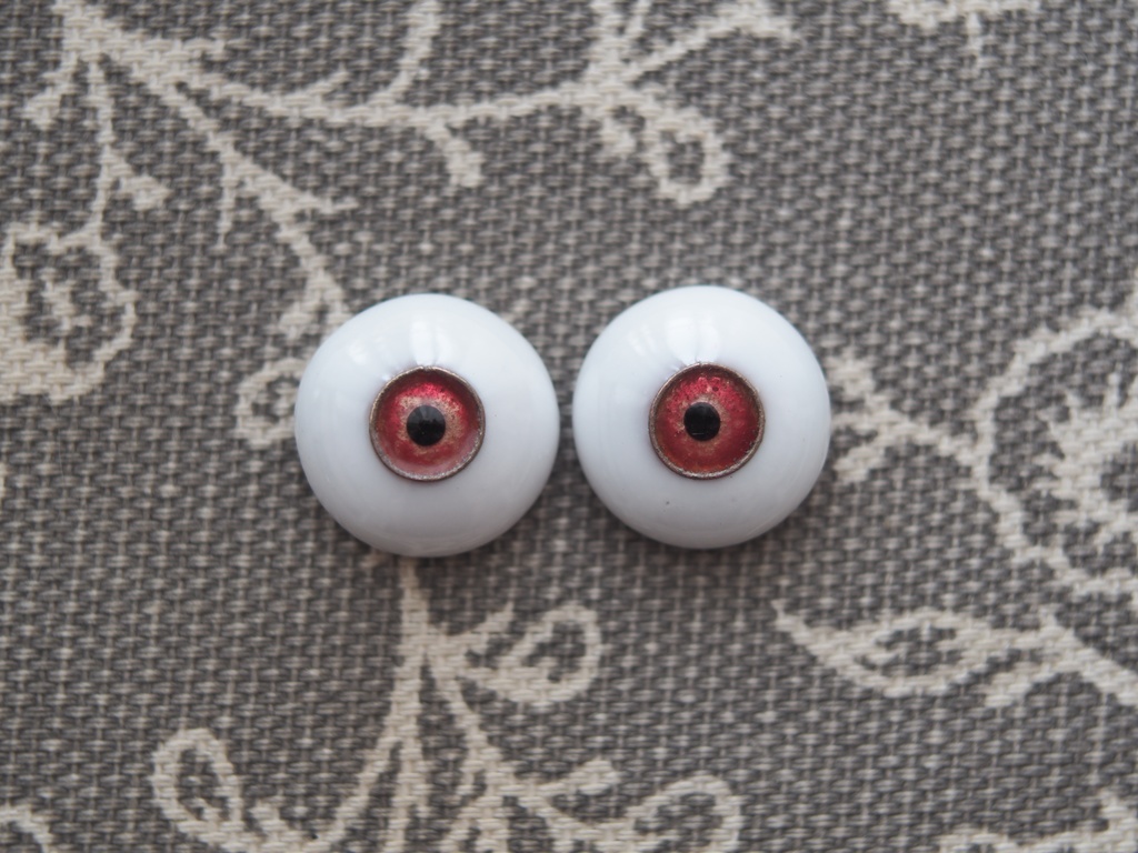 【B品】13.5mm/6mm 淡赤系カッパータイプ 七宝グラスアイ