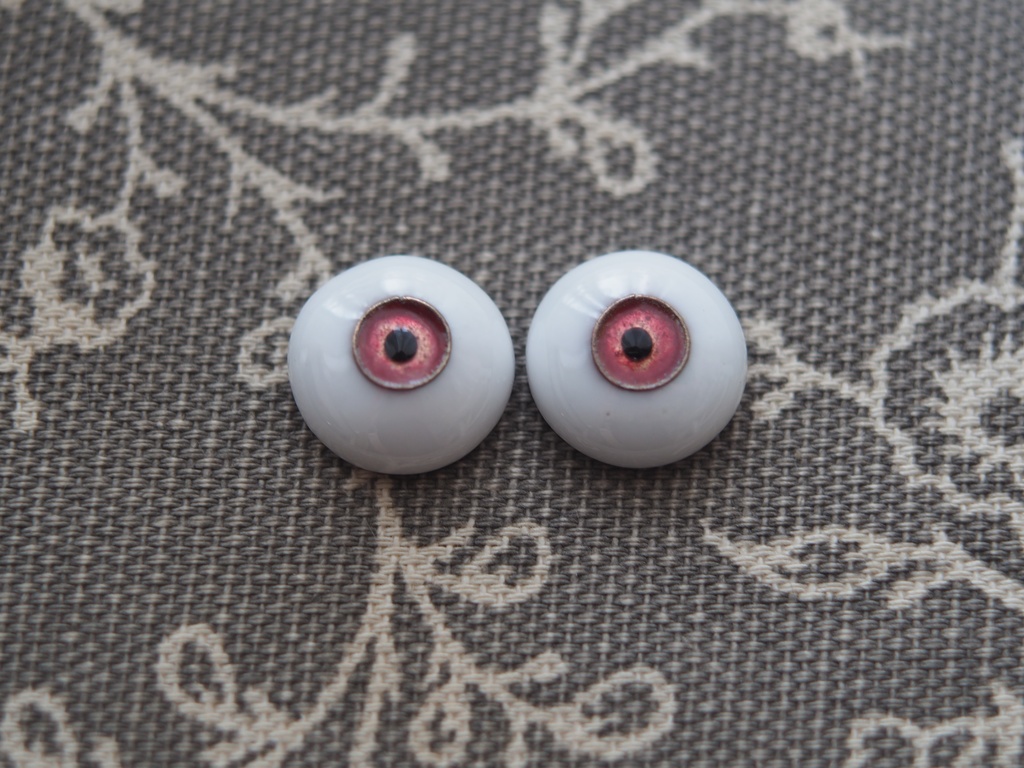 【B品】13.5mm/6mm 淡赤系カッパータイプ 七宝グラスアイ