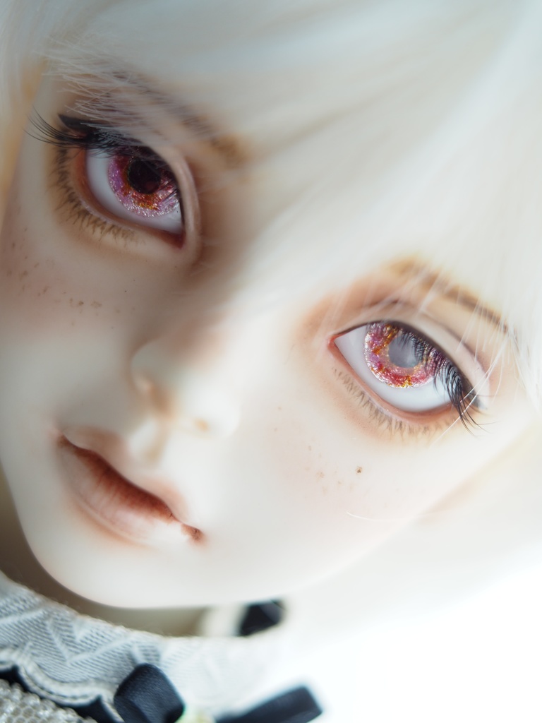 【B品】16.5mm/8mm 赤系水彩タイプ 七宝グラスアイ