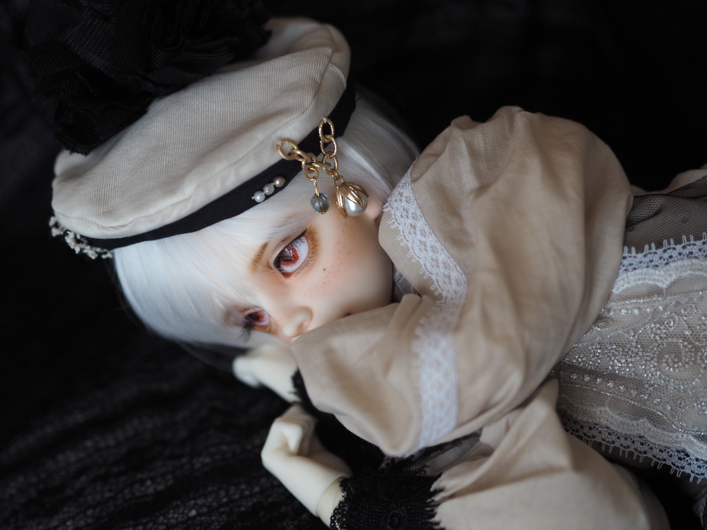 【B品】16.5mm/8mm 赤系水彩タイプ 七宝グラスアイ