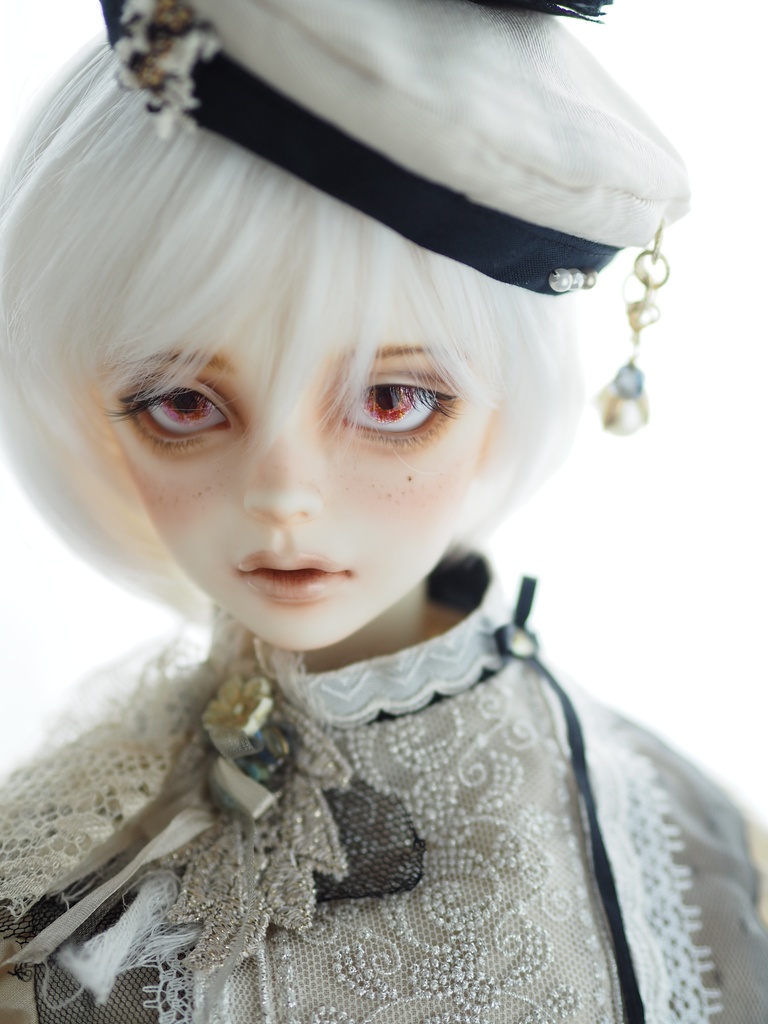 【B品】16.5mm/8mm 赤系水彩タイプ 七宝グラスアイ