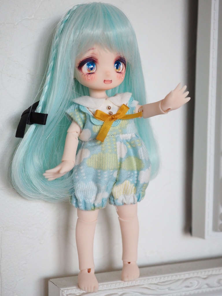 8mm/5-4mm ブルー×オレンジ アニメ風水彩タイプ 七宝グラスアイ