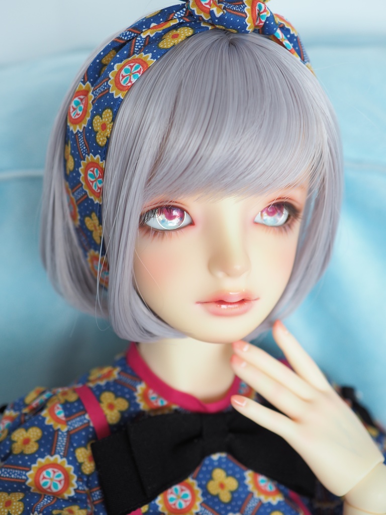 16.5mm/8mm ピンク×ライトブルー ジェムタイプ 七宝グラスアイ