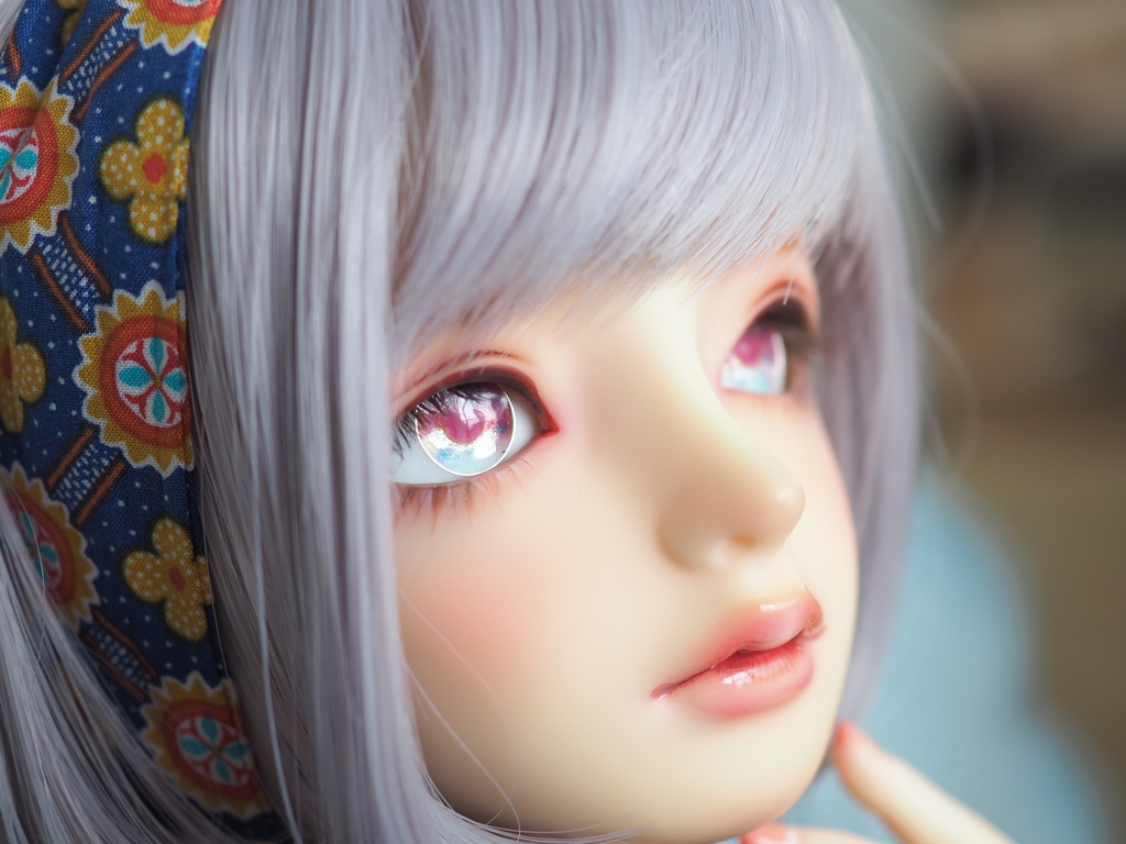 16.5mm/8mm ピンク×ライトブルー ジェムタイプ 七宝グラスアイ