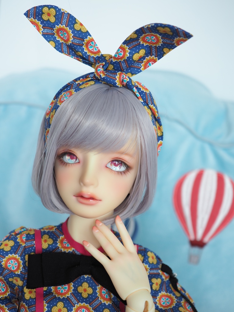 16.5mm/8mm ピンク×ライトブルー ジェムタイプ 七宝グラスアイ