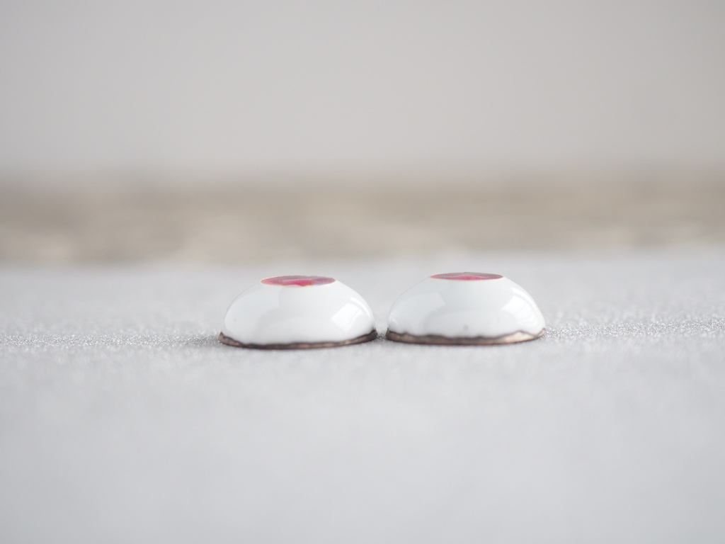 16.5mm/8mm ピンク×ライトブルー ジェムタイプ 七宝グラスアイ