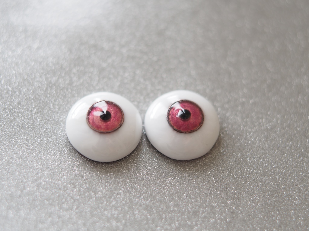 15.5mm/7.5mm 淡赤系カッパータイプ 七宝グラスアイ