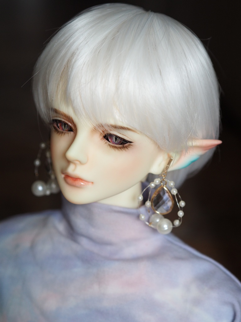 16.5mm/7.5mm パープル×ピンク系(黒白目)ジェムタイプ 七宝グラスアイ