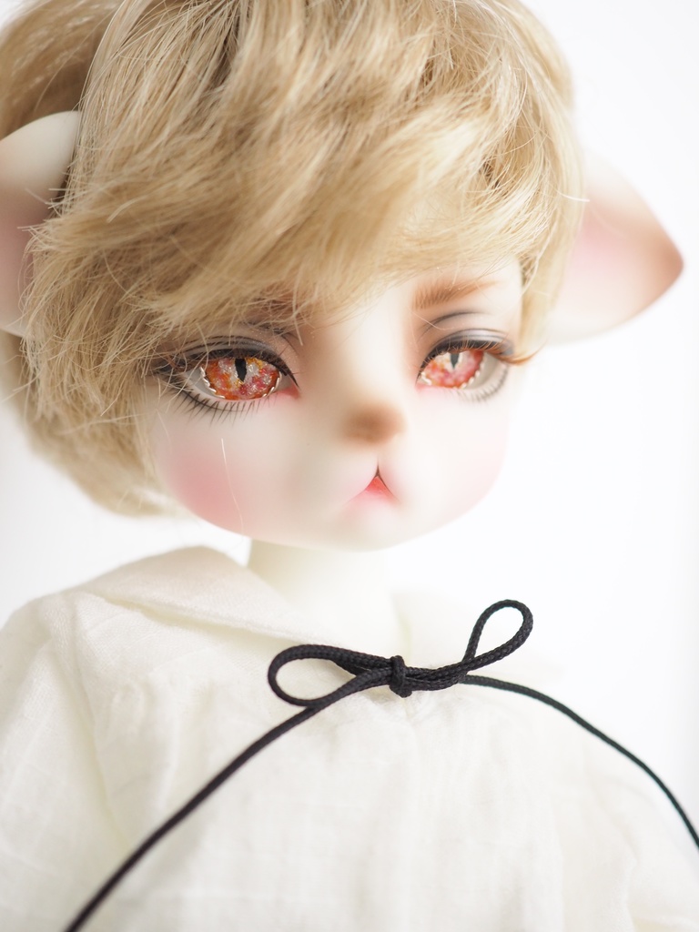 16.5mm/8.5mm 赤×橙系 猫目より線ジェムタイプ 七宝グラスアイ