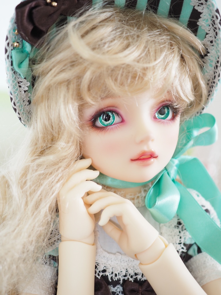 【B品】16mm/7.5mm ミントグリーン系 ジェムタイプ 七宝グラスアイ