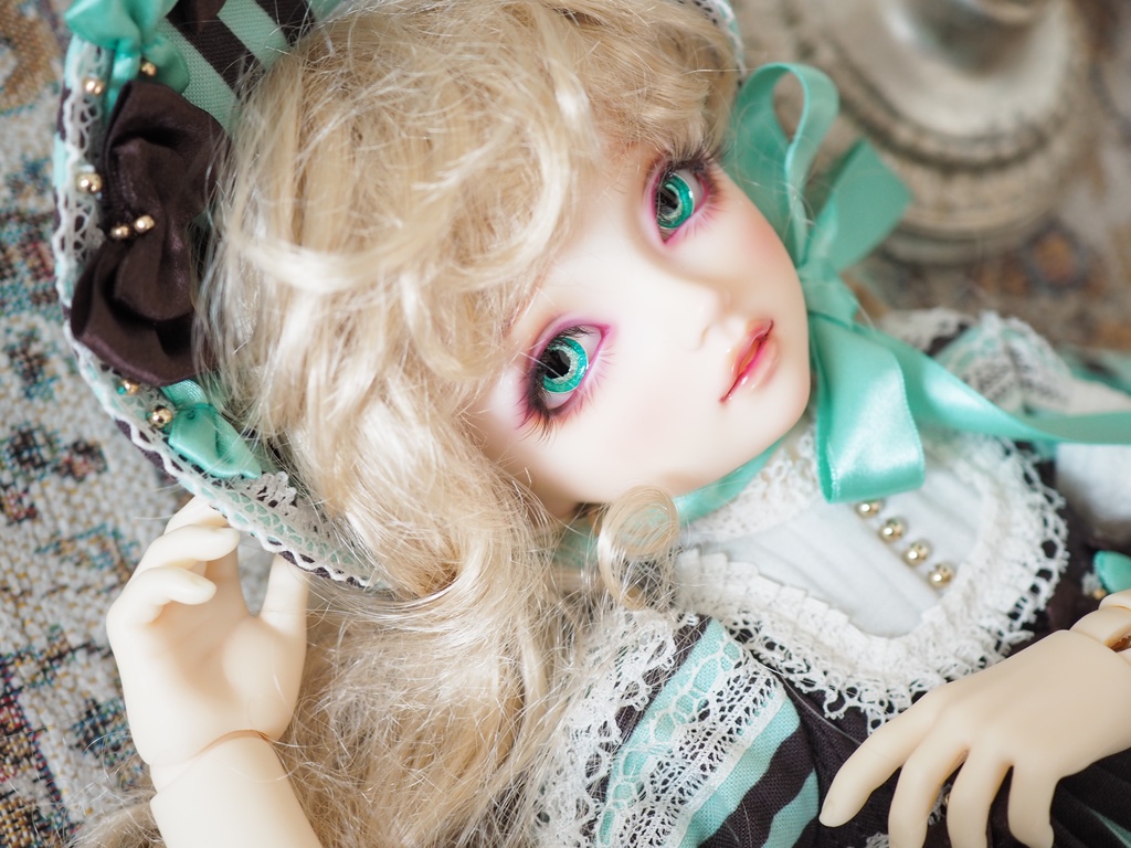 【B品】16mm/7.5mm ミントグリーン系 ジェムタイプ 七宝グラスアイ