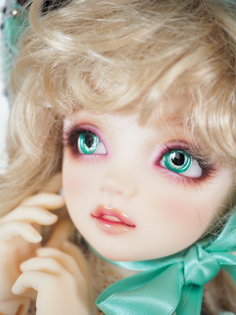 【B品】16mm/7.5mm ミントグリーン系 ジェムタイプ 七宝グラスアイ