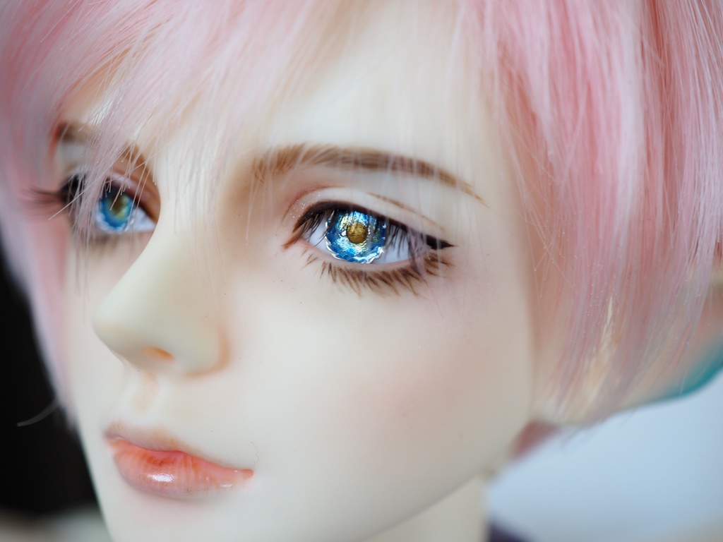 16mm/6.5mm 小虹彩ブルー系 より線ジェムタイプ 七宝グラスアイ