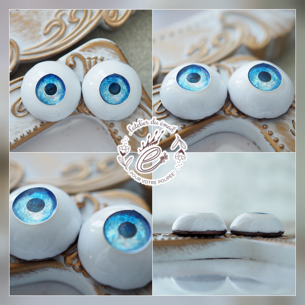 16mm/8.5mm ブルー系ジェムタイプ 七宝グラスアイ