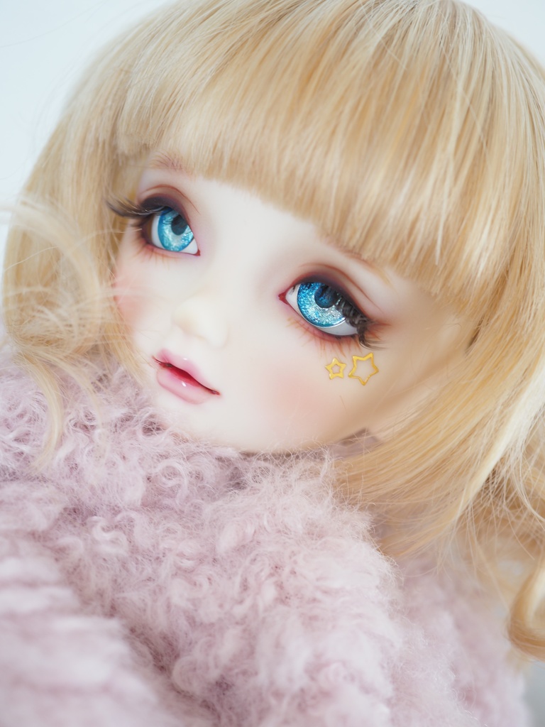16mm/9mm ブルー系+イエロー ジェムタイプ 七宝グラスアイ