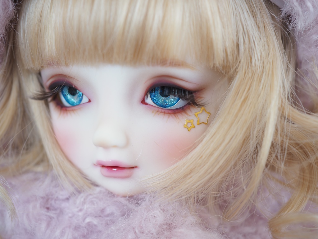 16mm/9mm ブルー系+イエロー ジェムタイプ 七宝グラスアイ