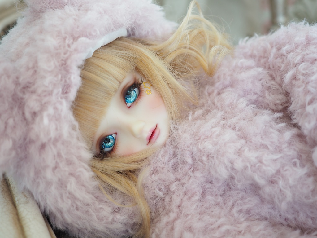 16mm/9mm ブルー系+イエロー ジェムタイプ 七宝グラスアイ