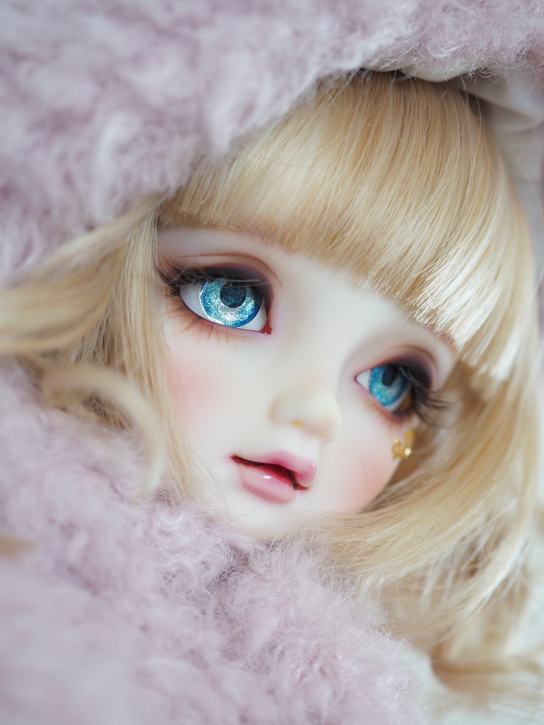16mm/9mm ブルー系+イエロー ジェムタイプ 七宝グラスアイ
