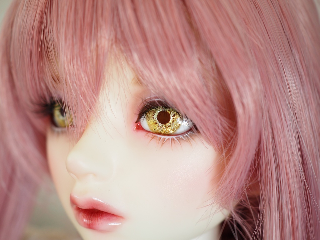 16mm/9mm 虹彩線ありイエロー系 水彩タイプ 七宝グラスアイ