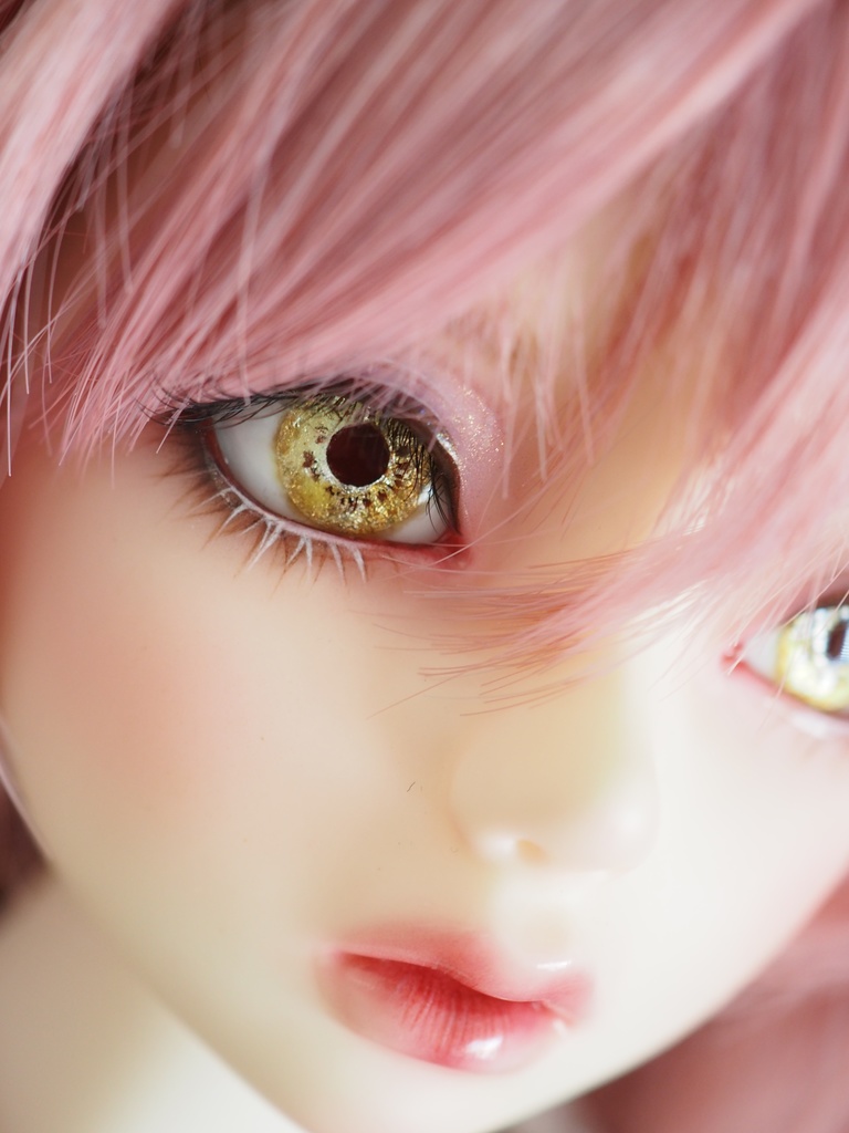 16mm/9mm 虹彩線ありイエロー系 水彩タイプ 七宝グラスアイ