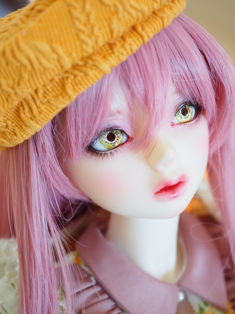 16mm/9mm 虹彩線ありイエロー系 水彩タイプ 七宝グラスアイ