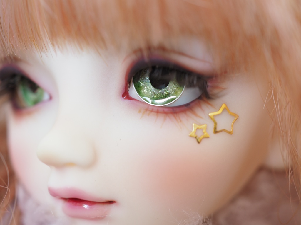 16mm/8.5mm ウグイス色 ジェムタイプ 七宝グラスアイ
