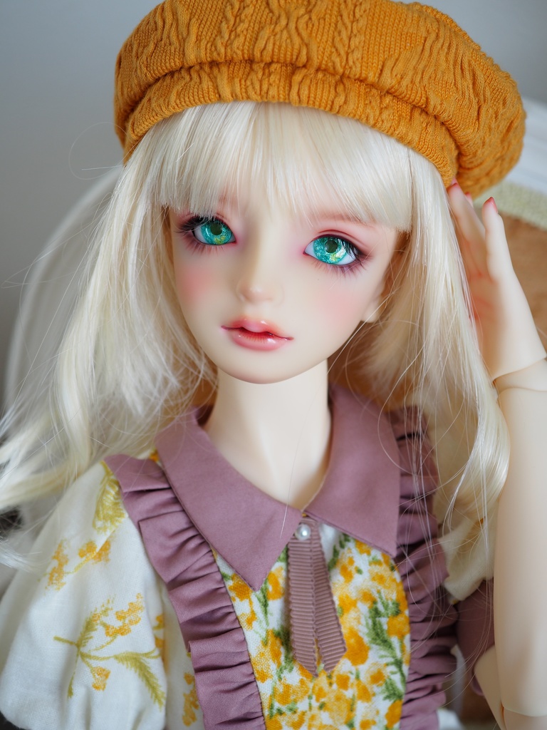 16mm/9mm グリーン+イエロー 水彩タイプ 七宝グラスアイ