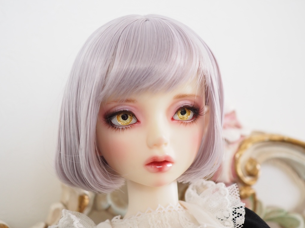 16mm/8mm イエローゴールド+金箔 ジェムタイプ 七宝グラスアイ