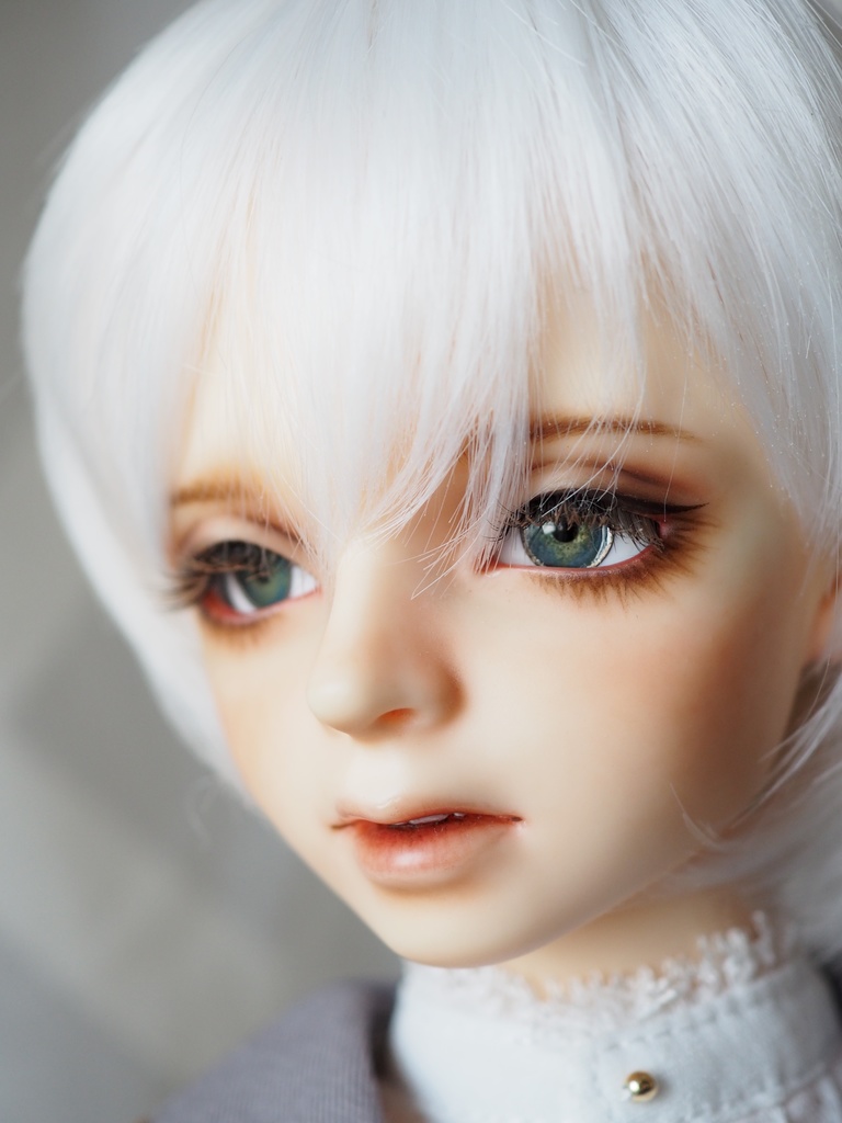 【B品】18mm/8mm 小虹彩イエロー×ブルー系 カッパータイプ 七宝グラスアイ