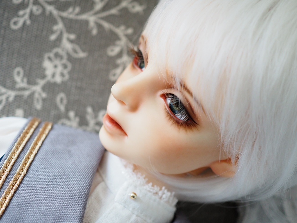 【B品】18mm/8mm 小虹彩イエロー×ブルー系 カッパータイプ 七宝グラスアイ