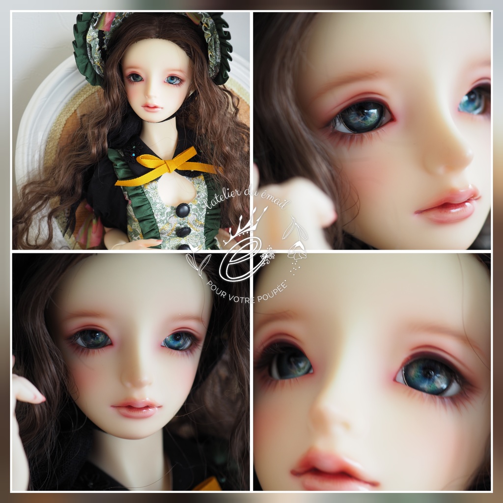 18mm/11mm グリーン×ブルー カッパータイプ 七宝グラスアイ