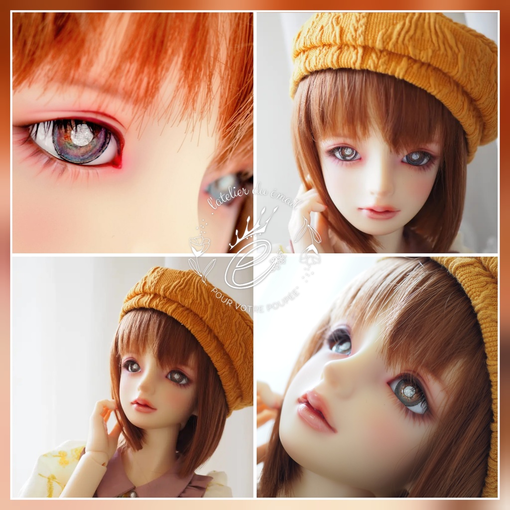 16mm/8.5mm 赤錆（シルバー瞳孔）カッパータイプ 七宝グラスアイ