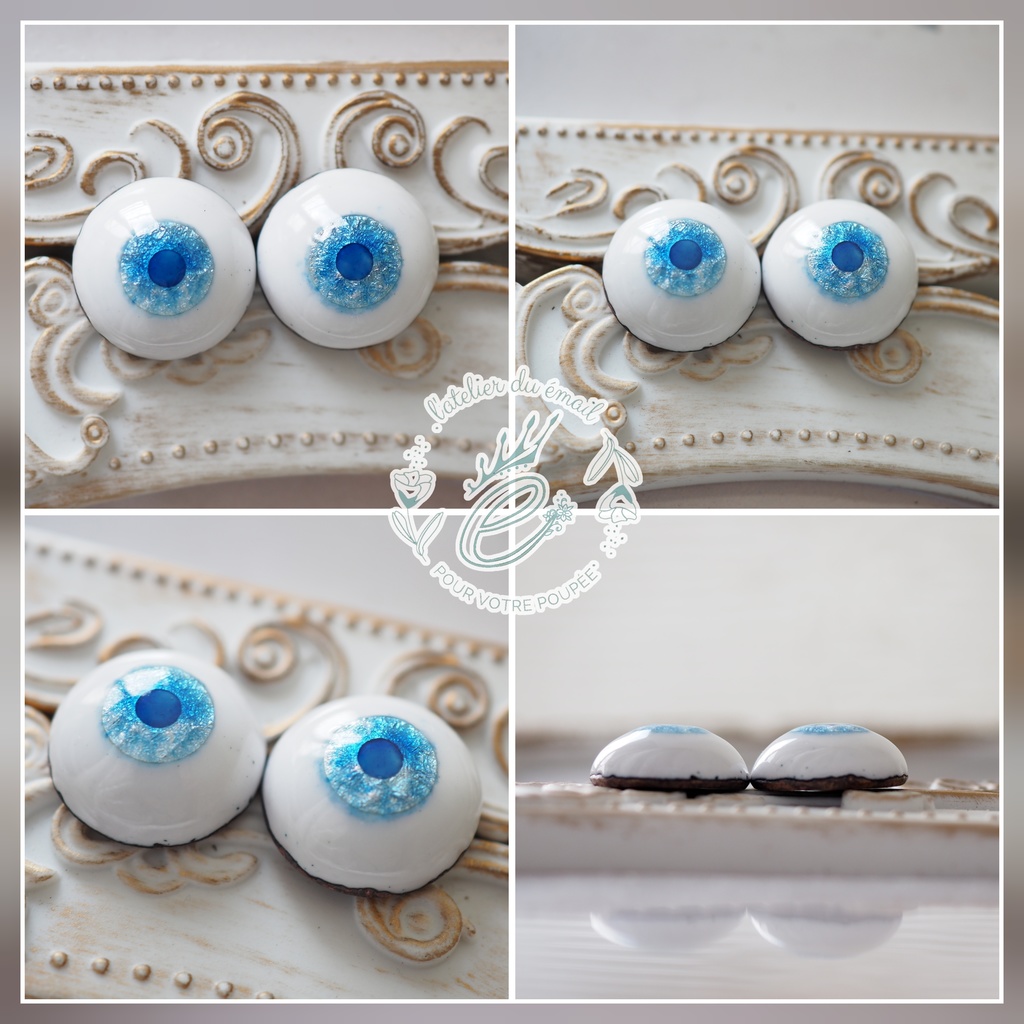 16mm/8.5mm ブルー系 水彩タイプ 七宝グラスアイ