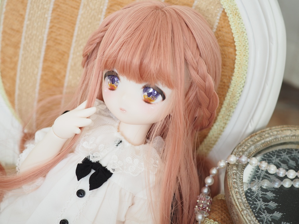 18mm/13-11.5mm DD向けアニメ風 パープル×オレンジ 七宝グラスアイ