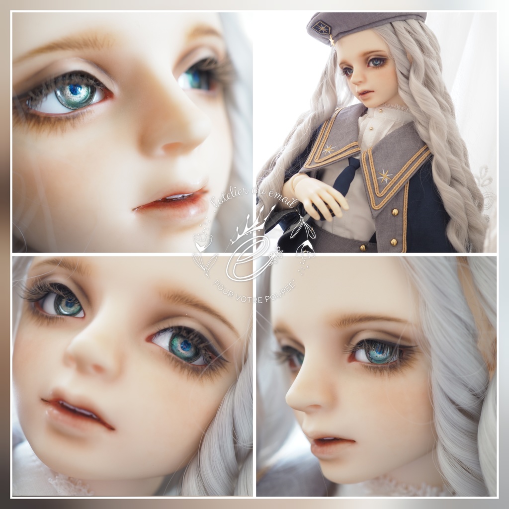 18mm/8mm ブルーグリーン系(瞳孔ブルー)カッパータイプ 七宝グラスアイ