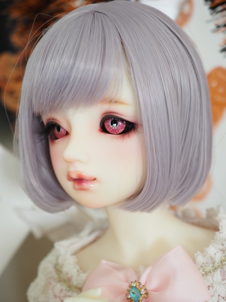 18mm/9mm 黒白目 ショッキングピンク系 水彩タイプ ハロウィン特別仕様 七宝グラスアイ