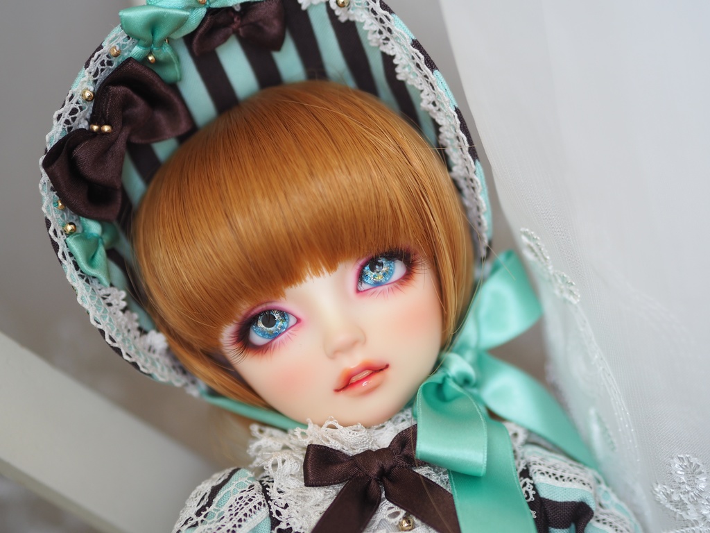 16mm/8.5mm ブルー+イエロー 水彩タイプ 虹彩線あり 七宝グラスアイ