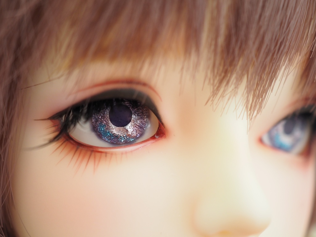 18mm/9mm パープル+ピンク&ブルー 水彩タイプ 七宝グラスアイ