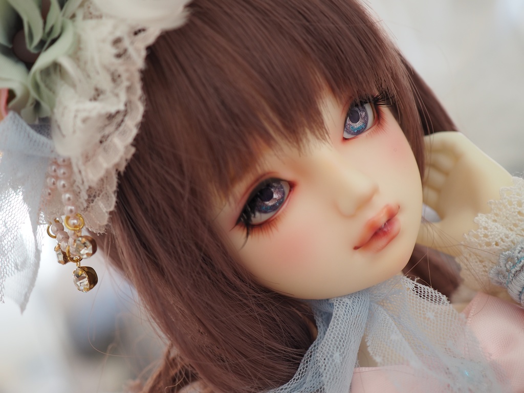 18mm/9mm パープル+ピンク&ブルー 水彩タイプ 七宝グラスアイ
