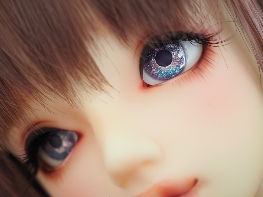 18mm/9mm パープル+ピンク&ブルー 水彩タイプ 七宝グラスアイ