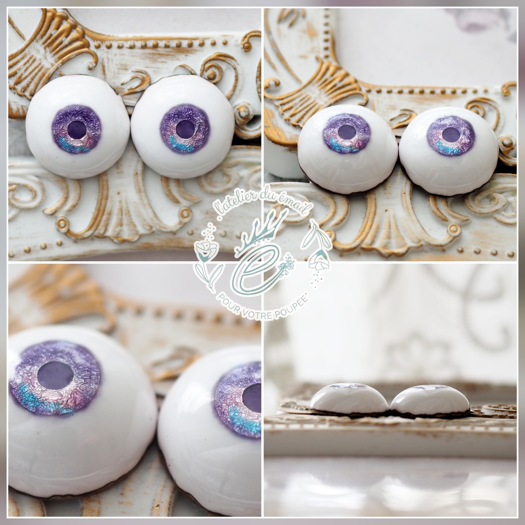 18mm/9mm パープル+ピンク&ブルー 水彩タイプ 七宝グラスアイ