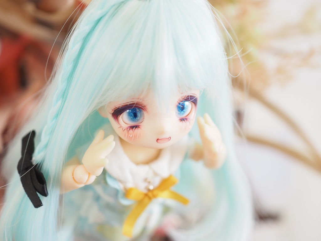 8mm/5-4mm ブルー系 アニメ風水彩タイプ 七宝グラスアイ