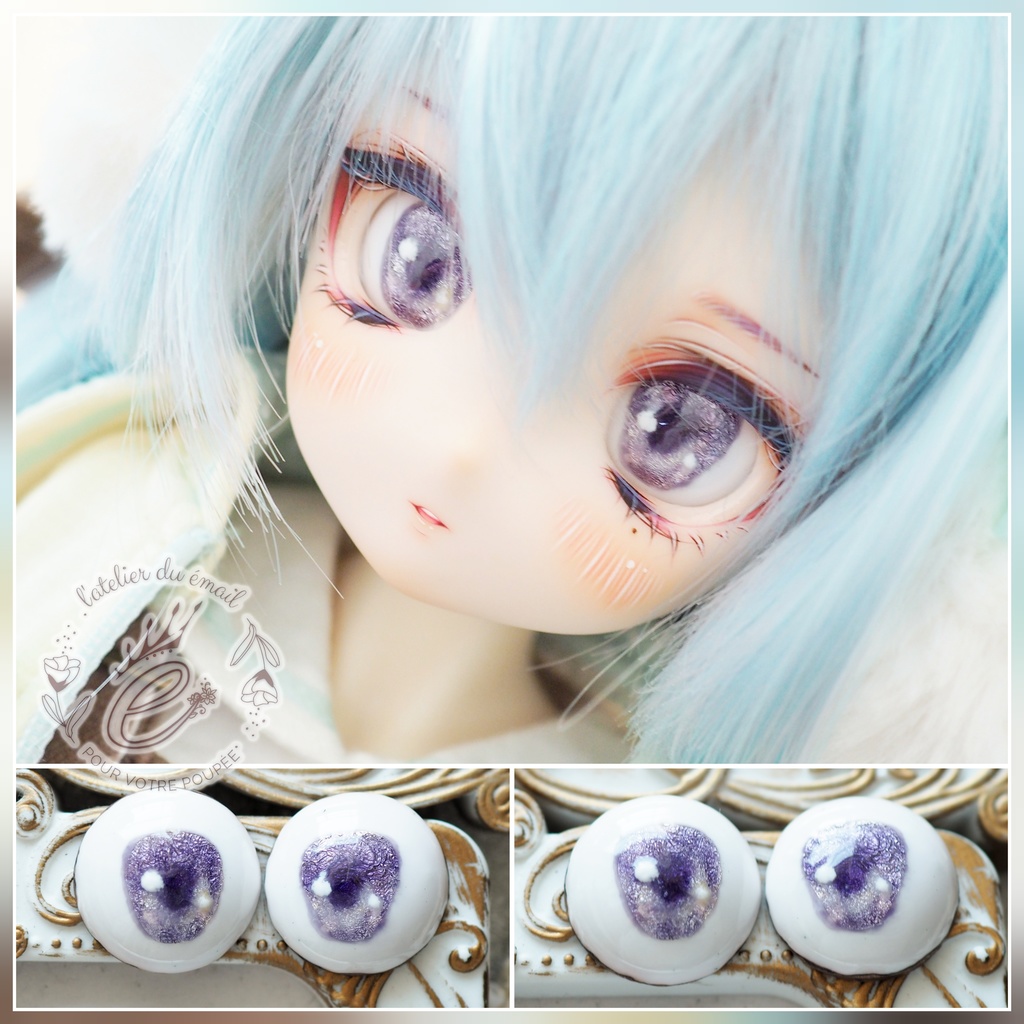 20mm/13.5-12mm アニメ風水彩タイプ 七宝グラスアイ