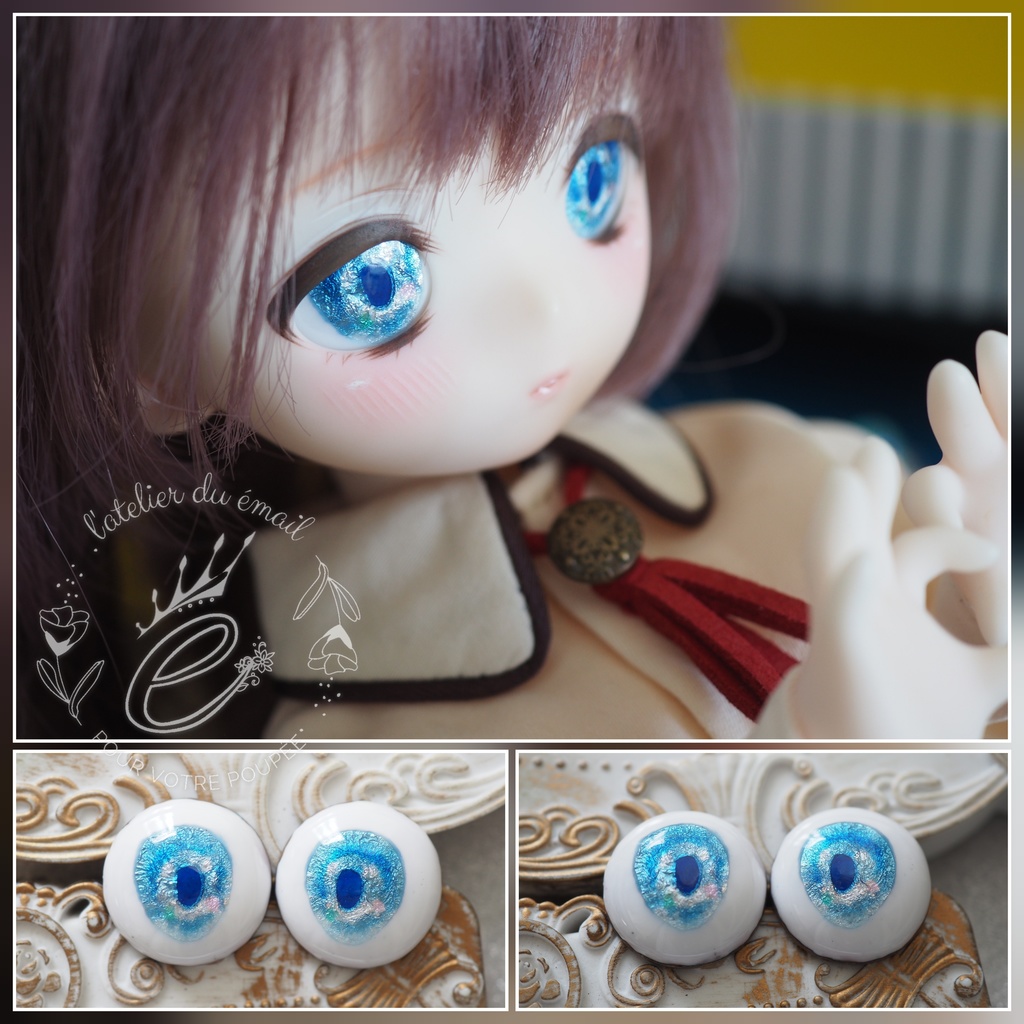 20mm/13.5-12mm アニメ風水彩タイプ 七宝グラスアイ